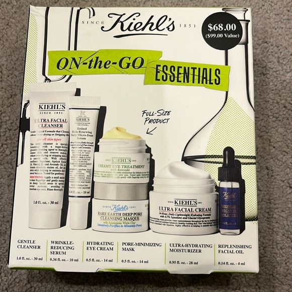 Kiehl’s on the go essentials kit new in box. Retail Cost $68 value $99 - Picture 1 of 4